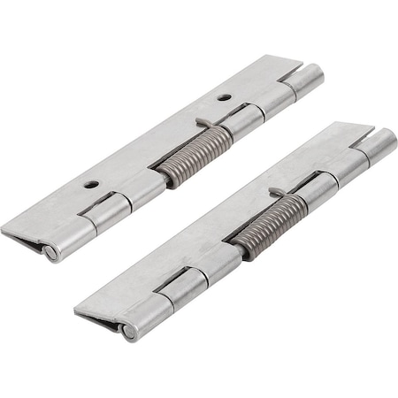 Kipp Spring Hinge Spring Closed A=40, B=120, Form:A Without Hole, Aluminum Bright K1175.24012010